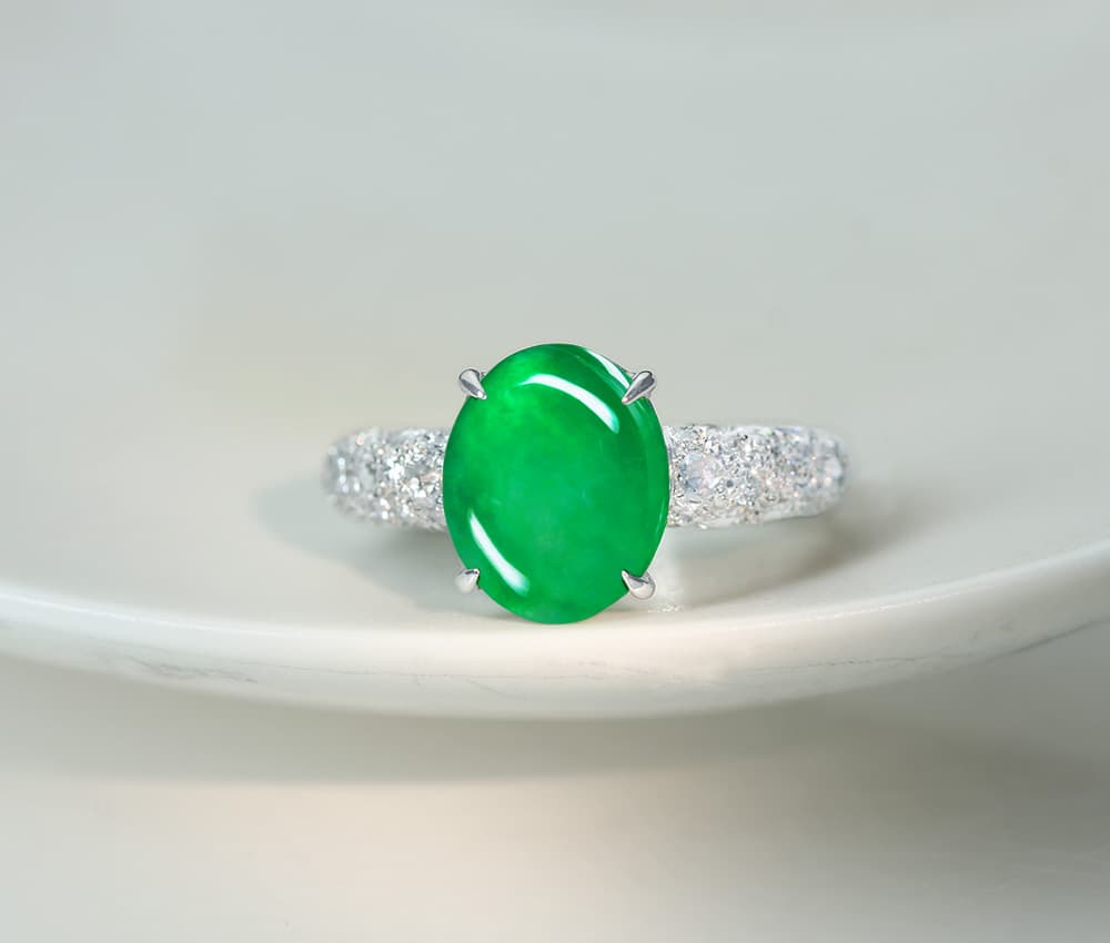 特注品 pt950翡翠ダイヤブローチ アンティーク帯留からのリメイク