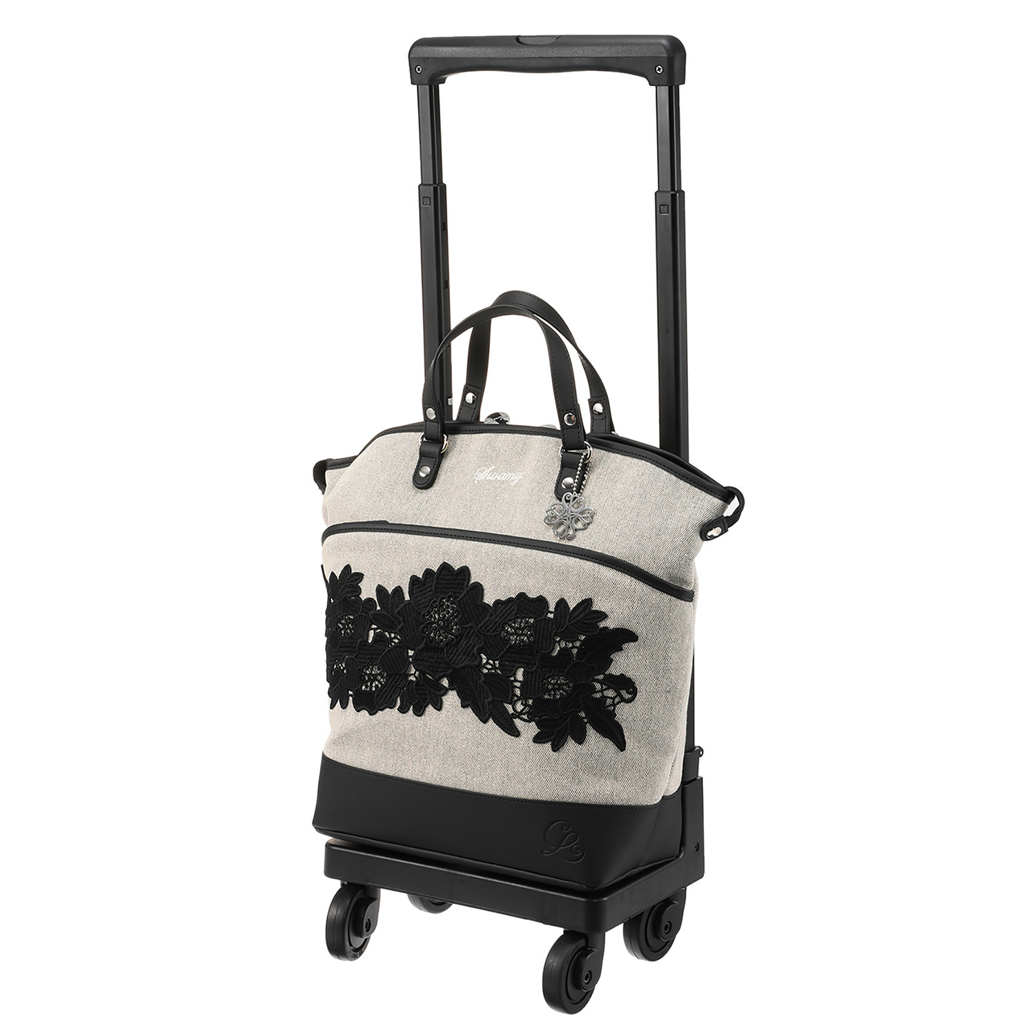 スワニー トートキャリー クロコダイル風型押し 4輪 旅行カバン 旅行