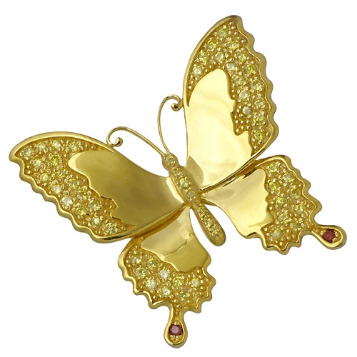 HOLLOOW(ホロウ) バタフライ シルバー ピンブローチ キュービック