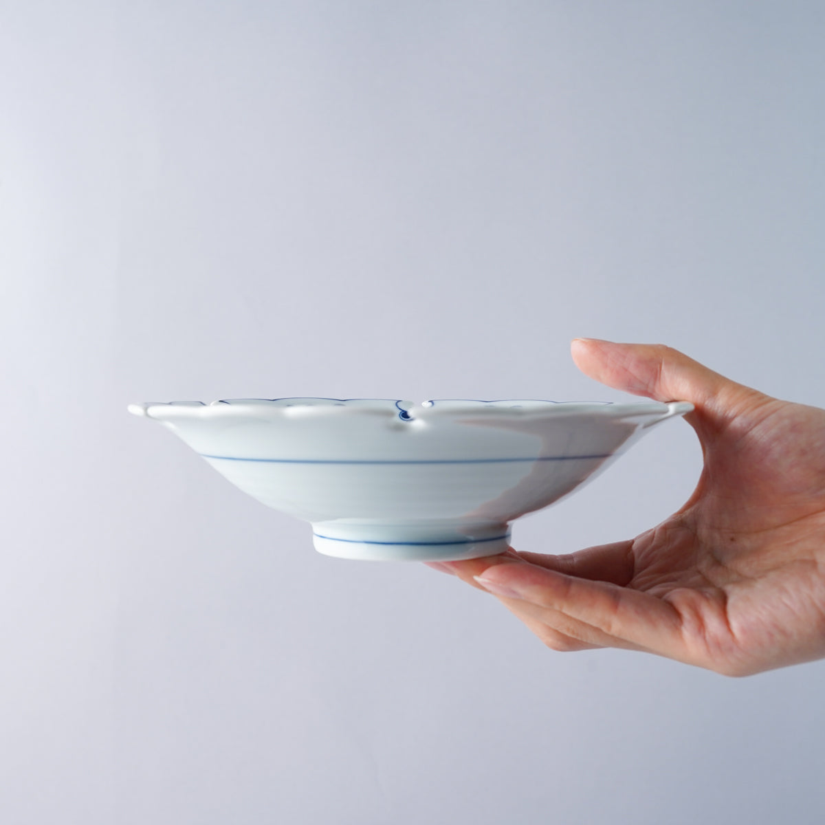 波佐見焼 染付 割草花兎紋 雪輪銘々皿 15.5cm 高山陶器の通販｜【公式