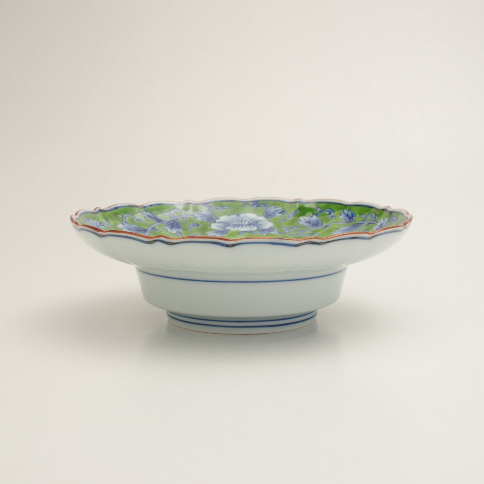 波佐見焼 錦 牡丹唐草 広渕深皿(緑) 15.5cm 洸琳窯の通販｜Studio1156