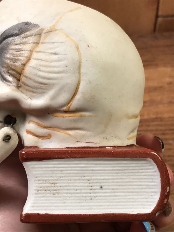 Skull On Book Ceramic Nodder Match Holder スカルオンブック