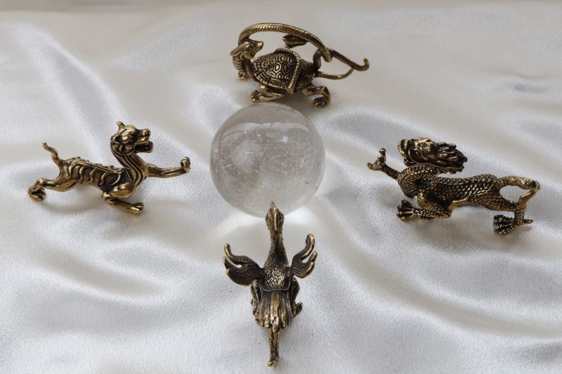 青龍白虎朱雀玄武 七星剣 銅製品 鎮宅辟邪 開運風水 招財 置物 工芸品