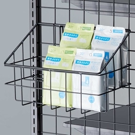 4面回転ネット什器スリム ロングタイプ 黒〔ストエキオリジナル〕