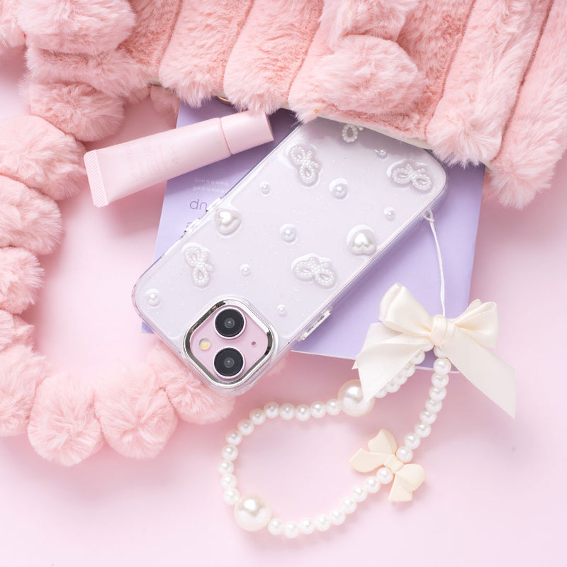 SpritSblom リボン付きピンクiPhone17proケース 節約 iPhone 17 Pro