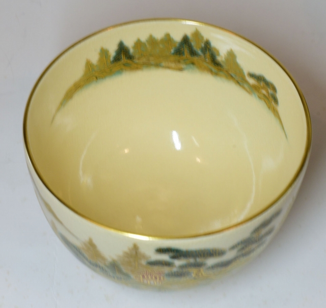 清閑寺窯 杉田祥平作 森と山の社画茶碗 すいぎょく園｜創業百年、お茶