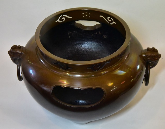 畠春斎 平丸釜添唐銅鬼面風炉 すいぎょく園｜創業百年、お茶の「すい