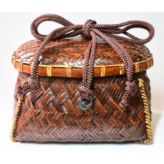 イ790 茶籠『誠山作』『御所籠 網代野点道具 茶道具一式』茶篭 イ790