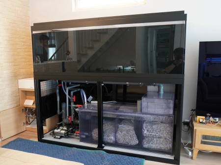 大阪府堺市 N 様 1800アクリル水槽 オーバーフロー設備