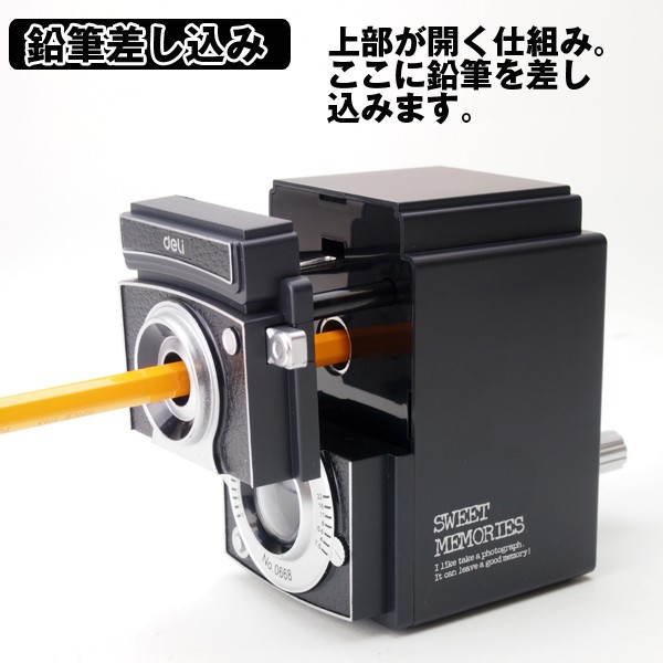 2眼レフカメラデザイン鉛筆削り(手動,レトロ調,クラシック,カメラ風