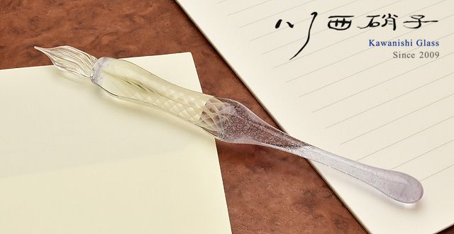 川西硝子 ガラスペン 硬質ガラスペン 螺旋（らせん） インサイド 白