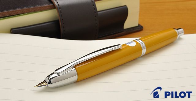 PILOT パイロット 万年筆 キャップレス シルバー ディープイエロー