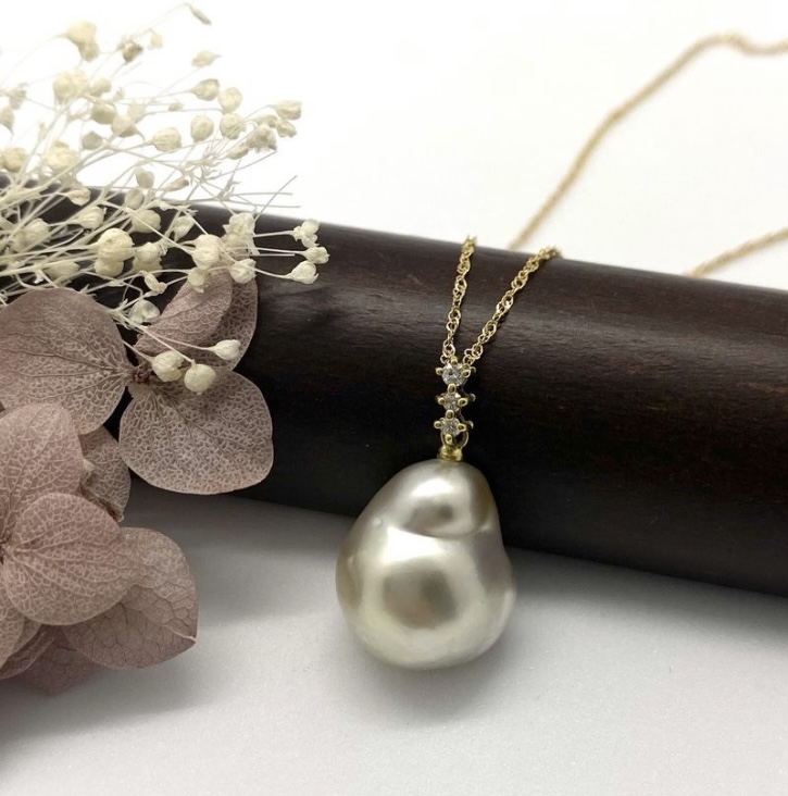 ムーンレーベル 公式] ブラックパール 11mm 黒蝶 真珠 ペンダント