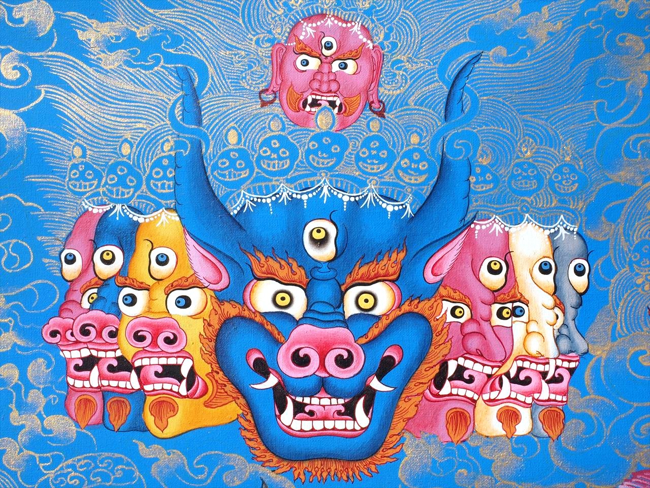 ◇現地より直送！職人による肉筆◇貴重な本物・曼荼羅（マンダラ