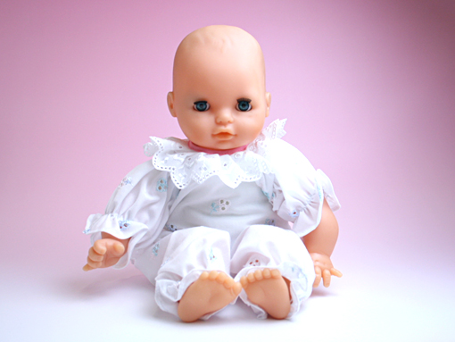 木のおもちゃ カルテット / ソフトベビー〈青い瞳・ピンク