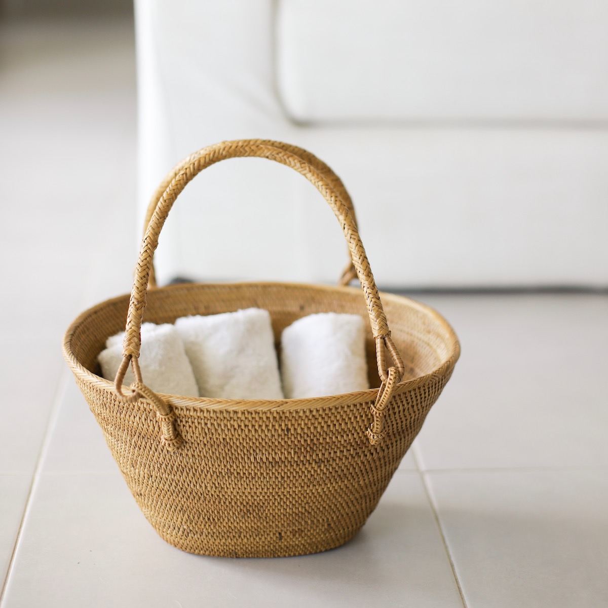 レトロ買物籠 Sサイズ (PNC145) Rosily(ロージリー) バリ島 アタ