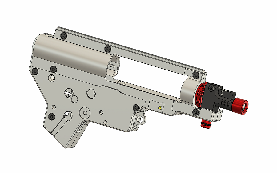 CNC Split Gearbox V2 with int. Hop Up Chamber ULTRA (8mm) - QSC