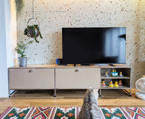 USMハラー□サイドボード テレビボード 2列1段 白 鍵なし 幅152cm