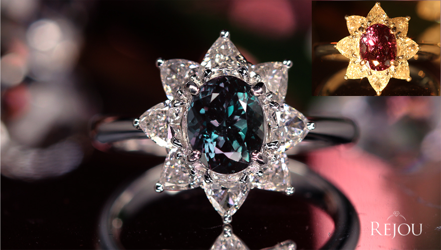ブラジル産アレキサンドライト 1.7ct ダイヤモンド 0.3ct プラチナ