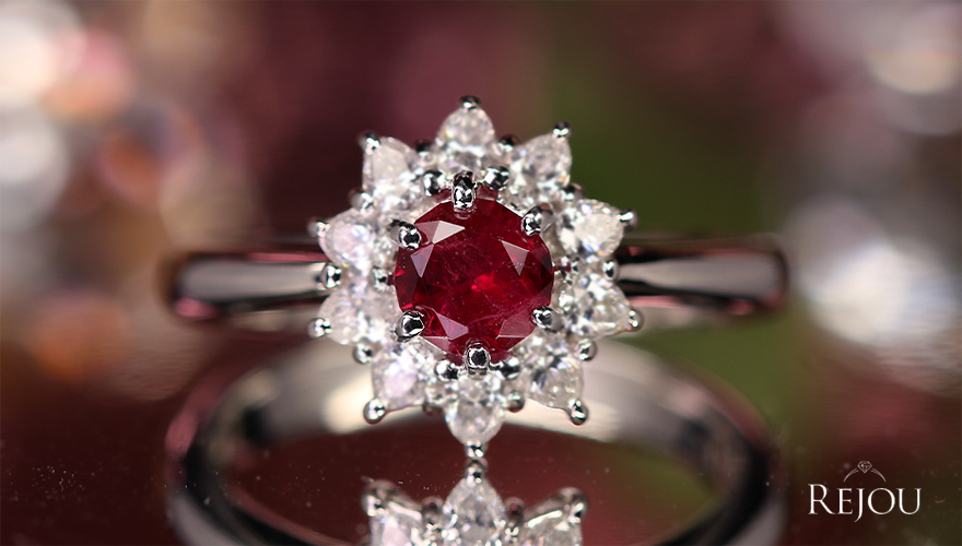 レッドベリル 0.3ct ダイヤモンド 0.4ct プラチナ リング(指輪)【品質