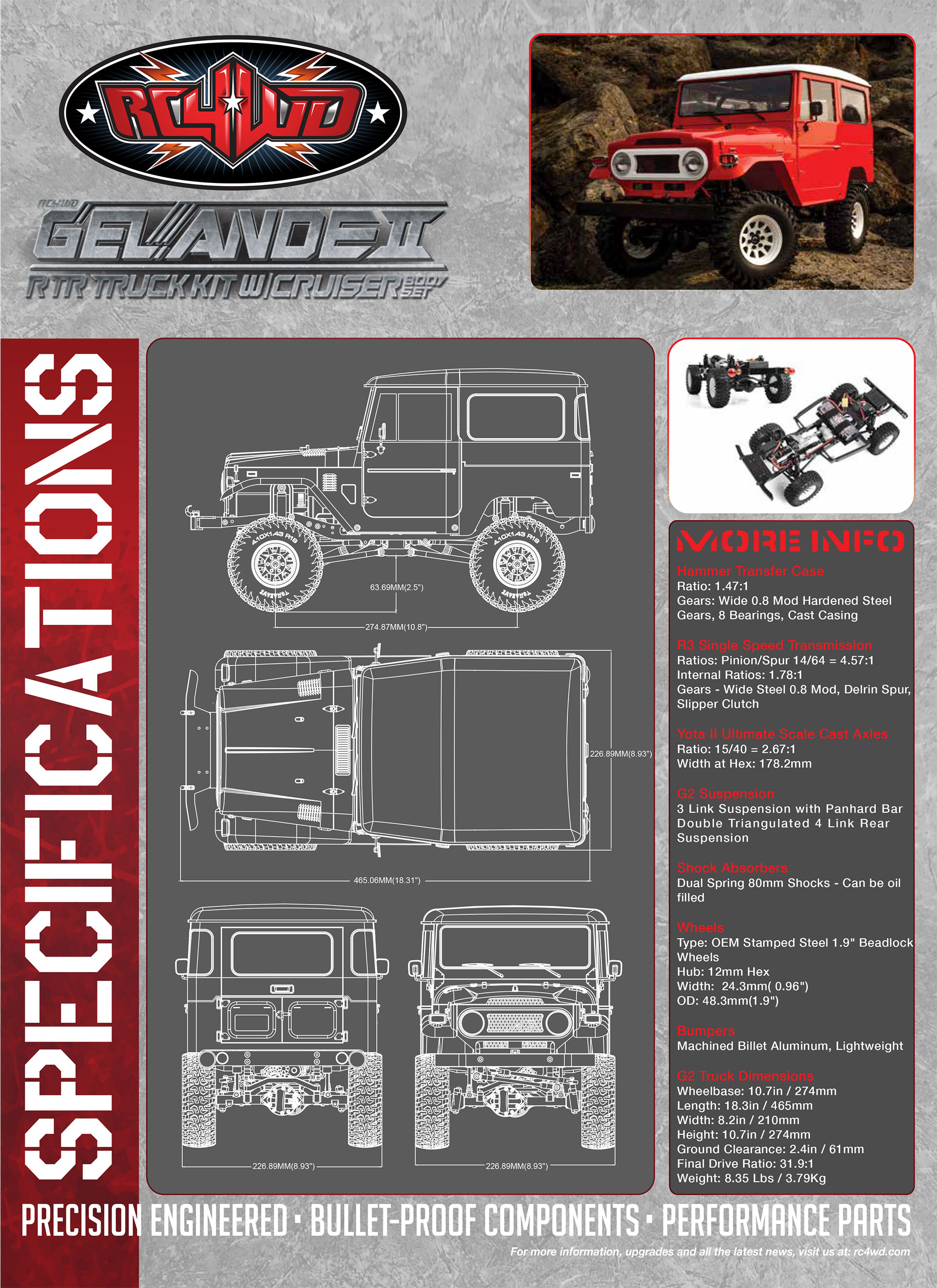 在庫即納】 ゲレンデ2 FJ40ランクルRC4WD Gelande II RTR Truck w