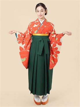 袴 レンタル 卒業式 大学生 椿 オレンジ【和風館ICHI】