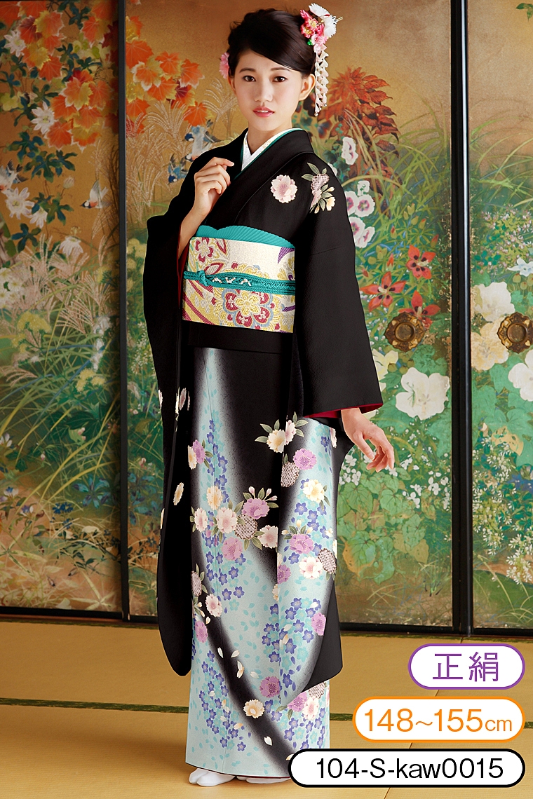 黒地に銀彩のしめ振袖｜可愛い古典【菊京屋】振袖レンタル 成人式