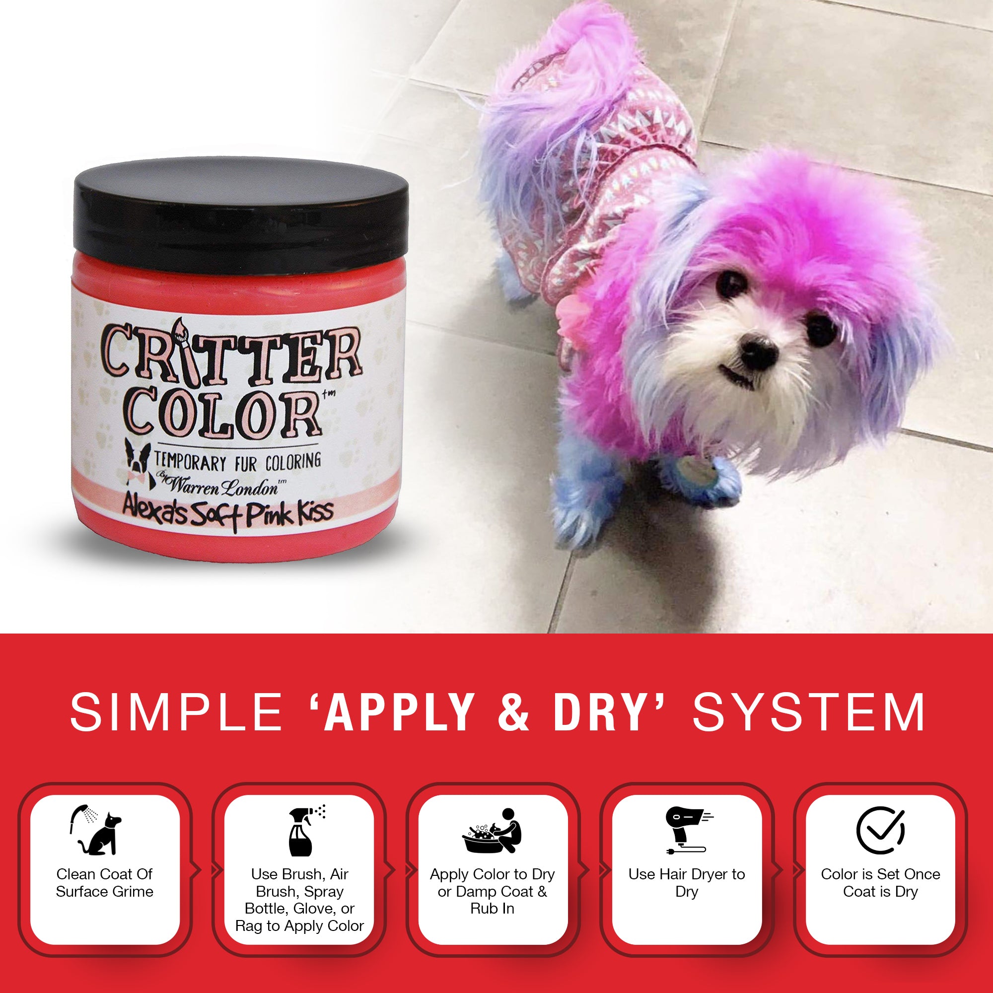 Critter Color - Temporary Pet Fur Coloring/Dog Dye – Warren London