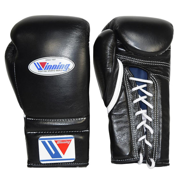 Winning Lace-up Boxing Gloves - Black – WJapan Boxing