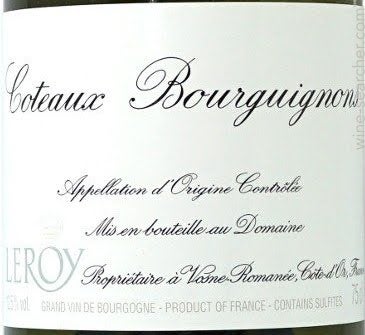 Leroy Bourgogne Coteaux Bourguignons Blanc, Burgundy, France