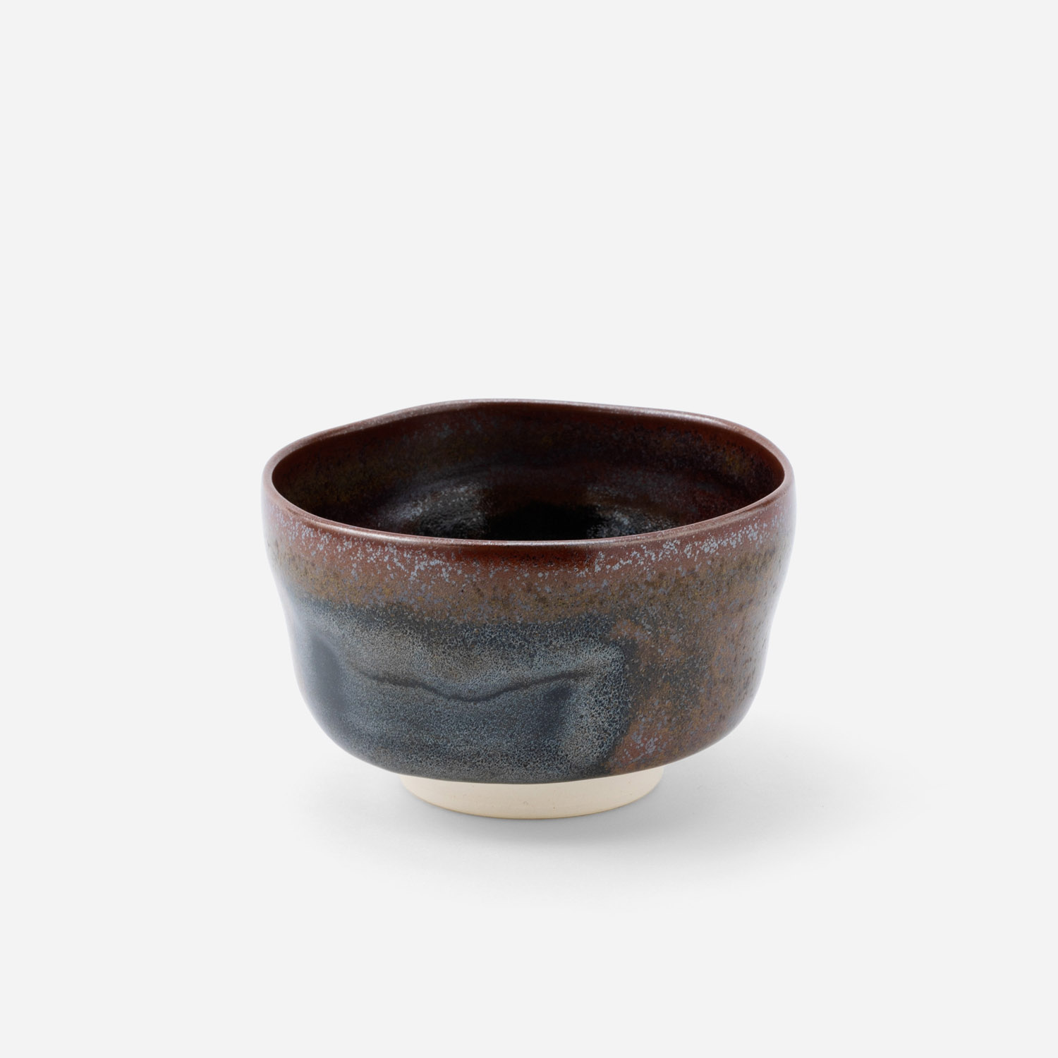 京焼 鉄釉文 灰釉 抹茶碗 茶道具 アンティーク抹茶碗 蔵出し 平茶碗