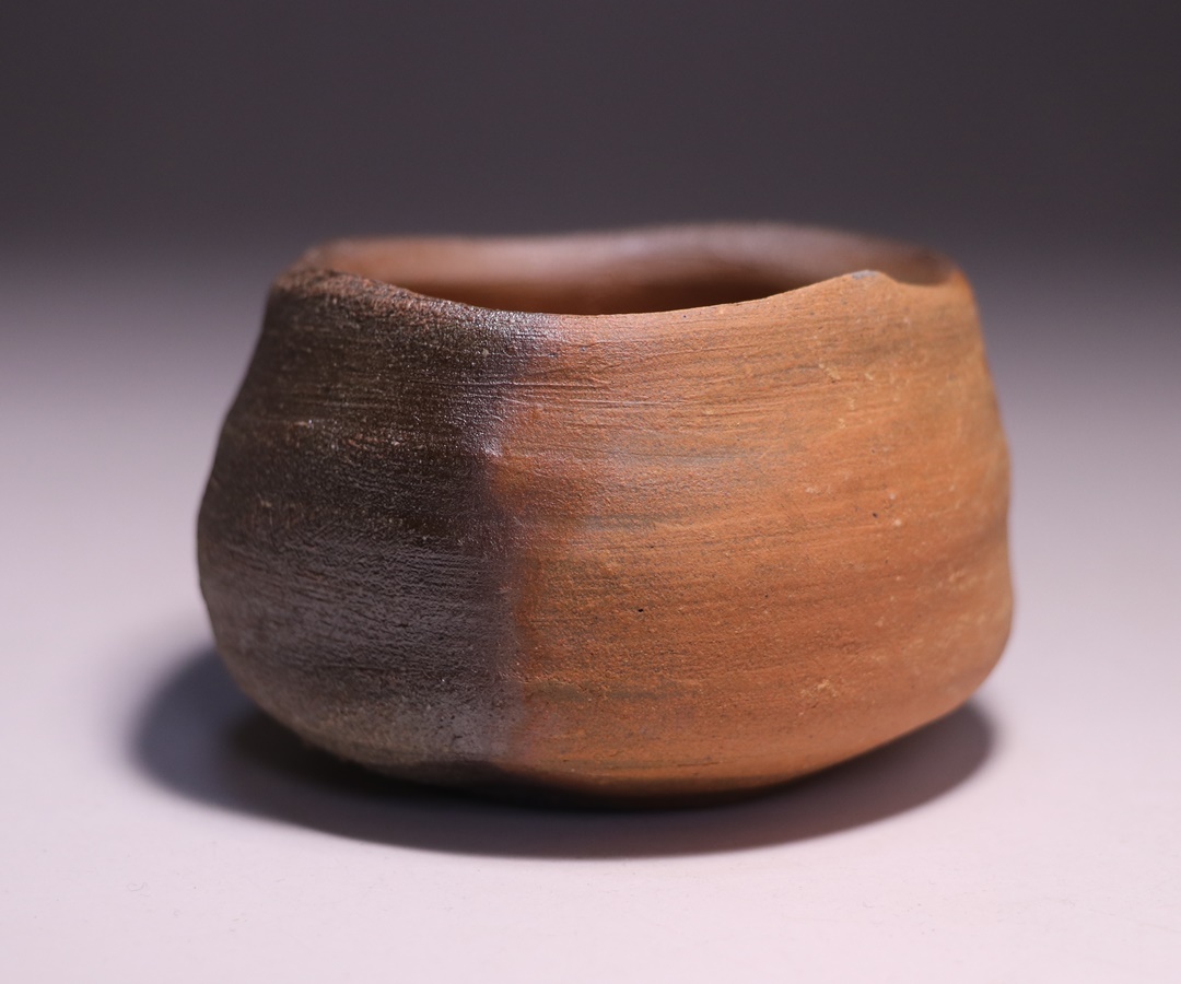 備前自然練込茶碗 横山直樹 共箱 栞 備前焼 茶道具 人気作家☆横山