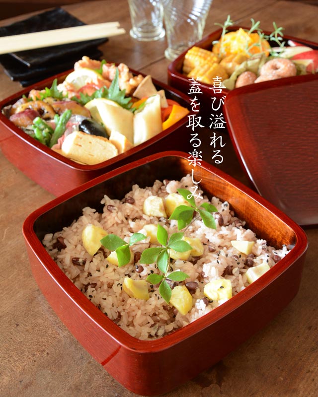 香川漆器の重箱 【砥部工房 からくさ】