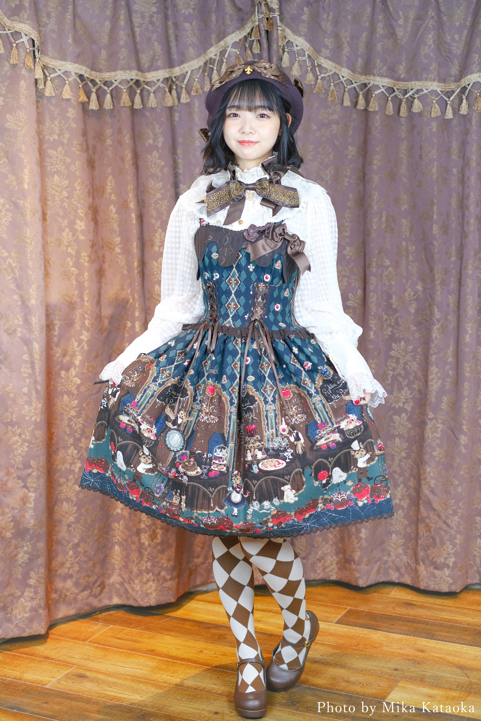 ミセス.ハロウィンアップルの奇妙な晩餐会柄JSK｜東京ロリィタ-TOKYO