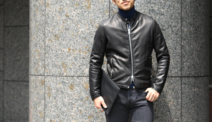 美品 Delan デラン レザー シングル ライダースジャケット