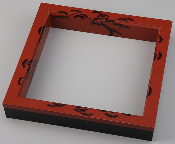 江岳作 高級 極眞 炉縁 本漆黒塗立 蒔絵 共箱 送料込み0307 江岳作