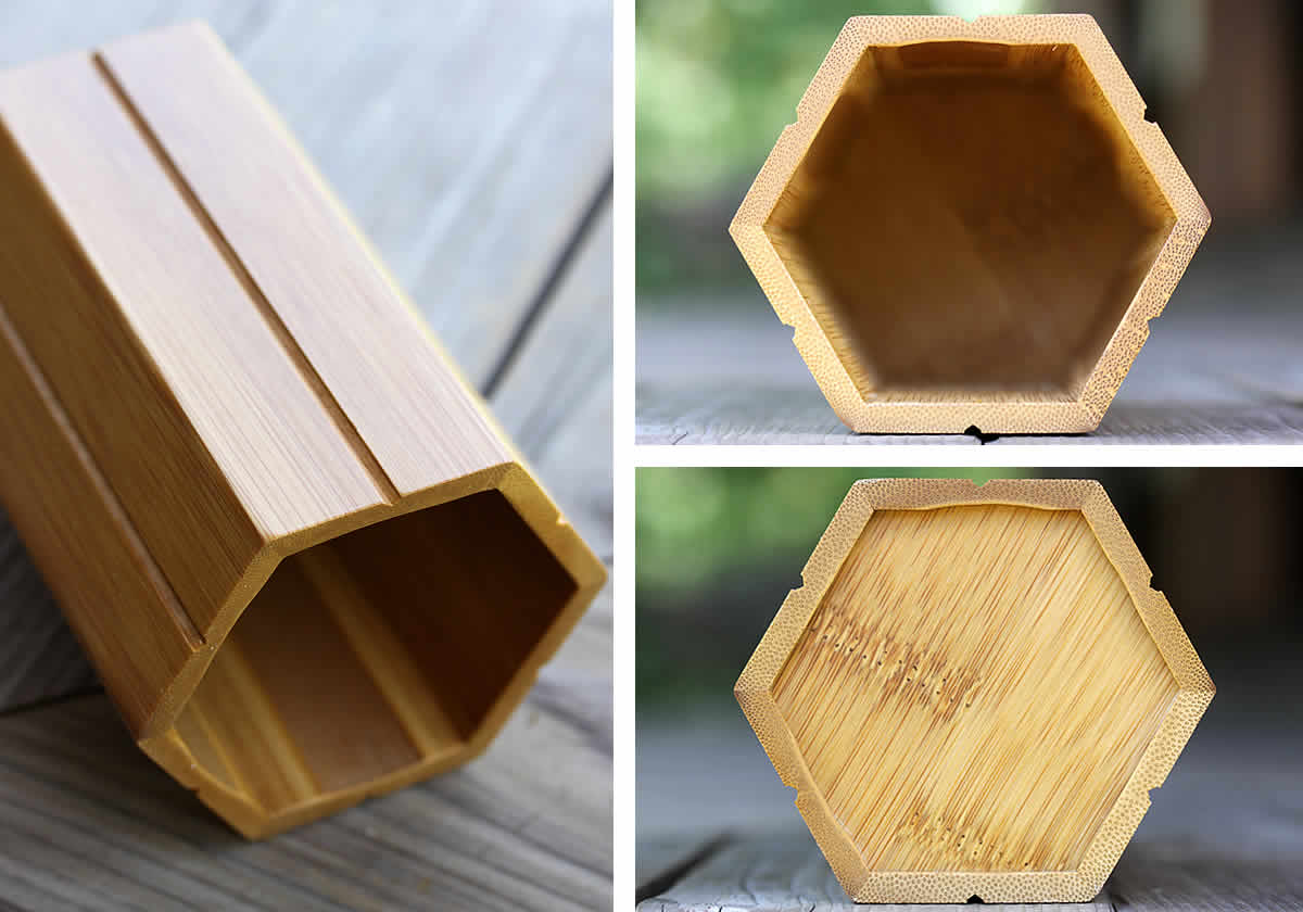 スス竹ペン立て（箸立て）六角 | 虎斑竹専門店 竹虎