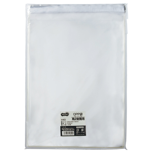 たのめーる】TANOSEE OPP袋 フタ・テープ付 角2 240×330+40mm 1パック