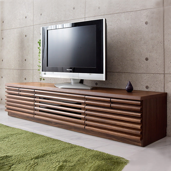 幅180cm］ テレビ台 完成品 天然木 フルオープン 稼働棚付 3段階調整