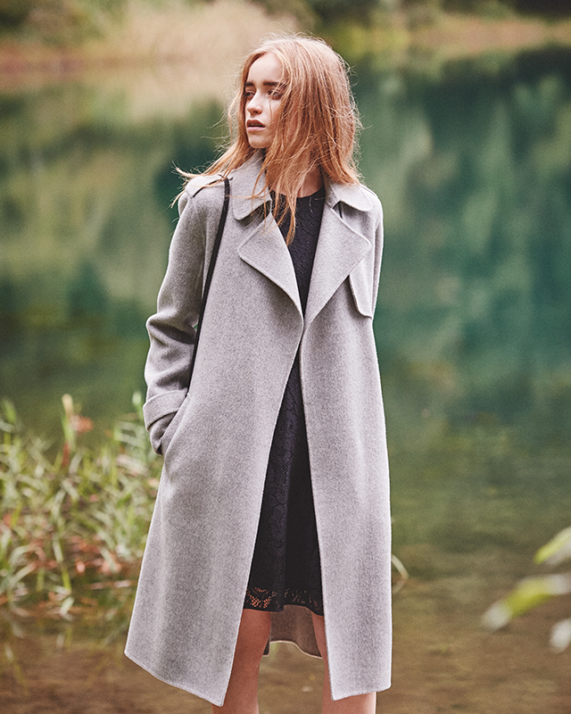 Theory ダブルフェイス チェスターコート オーバーサイズ P グレー