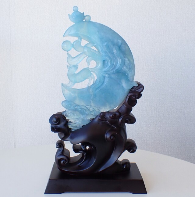 いちごウサギ様＊【良質】ラブラドライト 九尾狐 アクアマリン