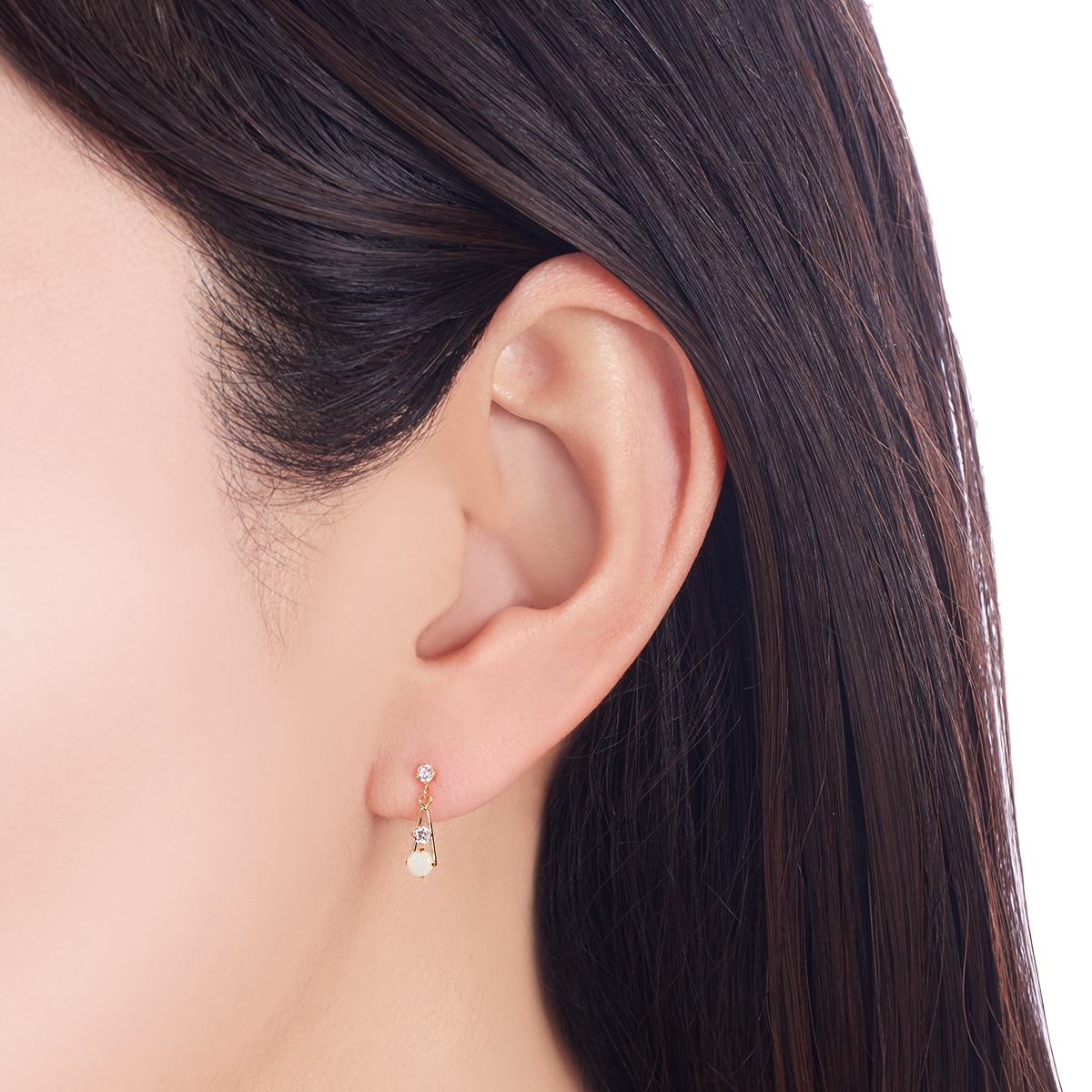 K18イエローゴールドオパールピアス(RPE684-001)|TSUTSUMI（ジュエリー