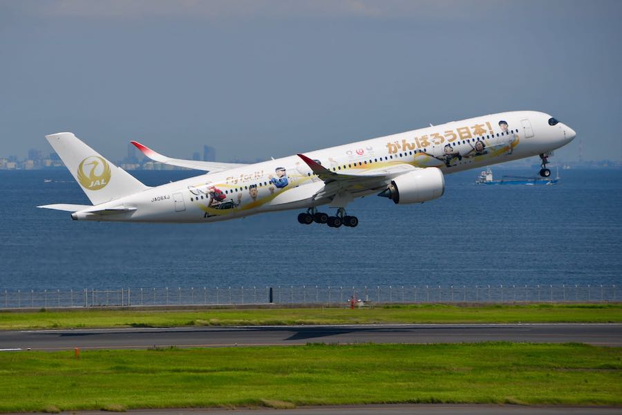 JAL、”金の鶴丸”の「みんなのJAL2020ジェット」3号機の運航終了