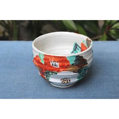 岐阜県土岐市の和田一人（芳洲窯）作色絵椿丸汲出 うつわ家膳｜人気