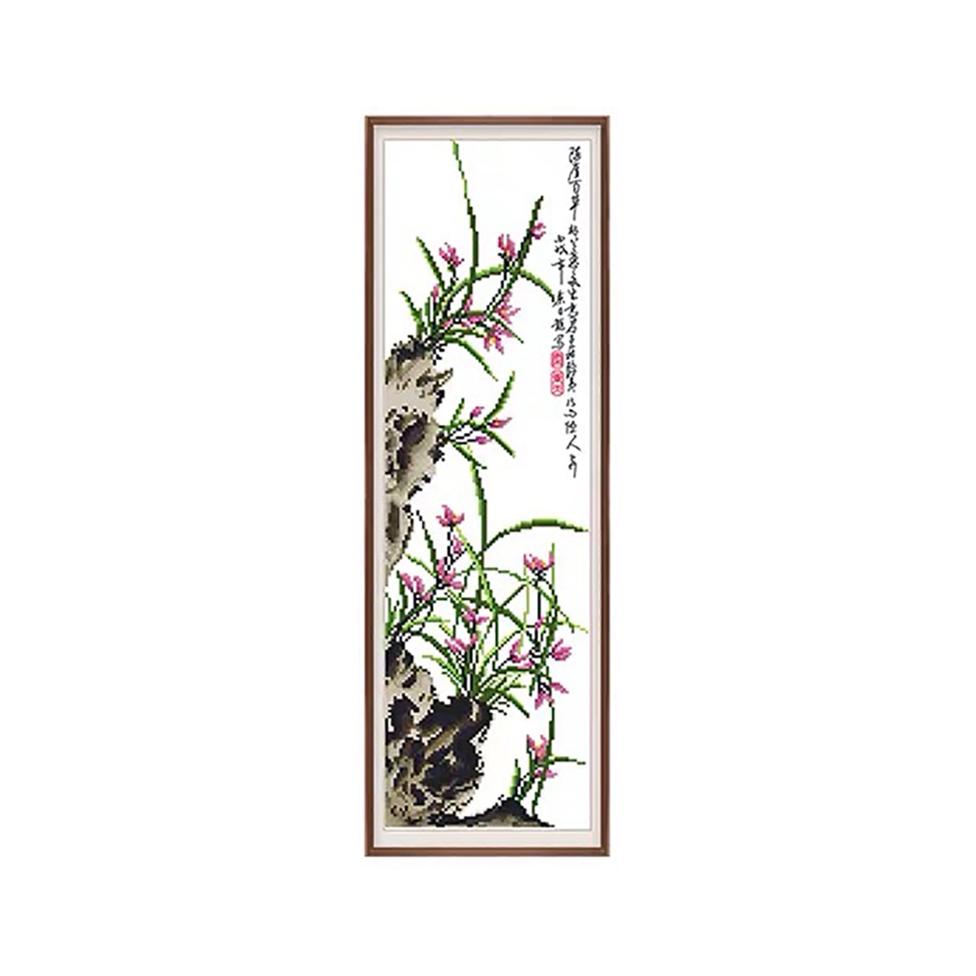 Chinese Four Classic Plants Stamped Cross Stitch Kit, Plum Blossom
