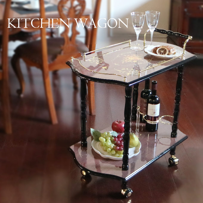 イタリアンスタイル 象嵌ワゴン 組立式｜おしゃれ家具通販 Y-KAGU