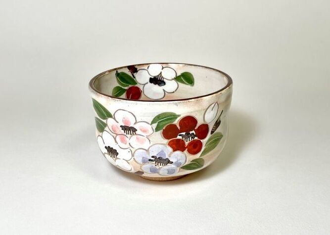 京焼 清水焼 陶葊 陶あん 椿と梅 カップ＆ソーサー ペア 京焼清水焼陶