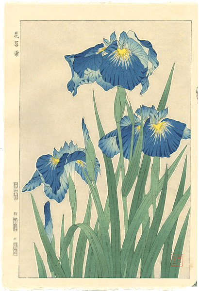 河原崎奨堂 芸艸堂 花の木版画 桔梗 河原崎奨堂 芸艸堂 花の木版画 桔梗