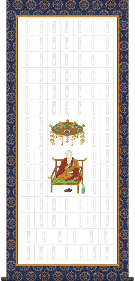 真作/四国八十八箇所霊場集印肉筆（八十八ヵ所）/布袋屋掛軸HD-970 真