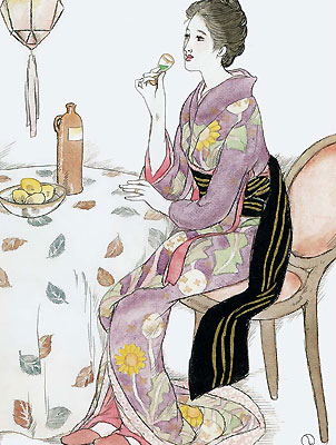 竹久夢二作 日本の名画 青い酒